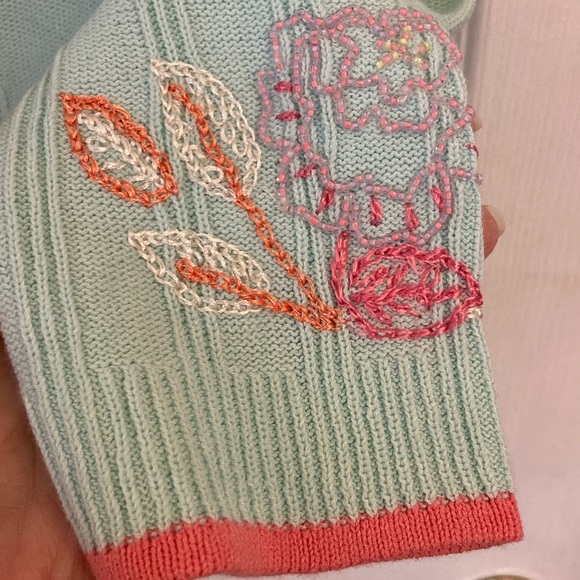 Sigrid Olsen Light Green Floral Embroidered Cardigan - Picture 6 of 10